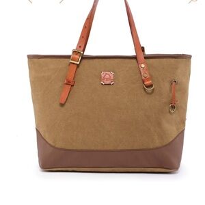 TDS Brand Canvas and Leather Tote Bag in Brown - Classic Everyday Carry